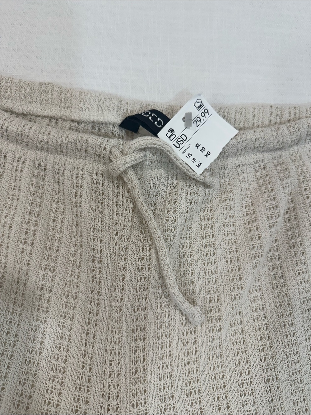 H&M Ribbed Knit Cover Up Pants in Light Beige - Picture 2 of 3